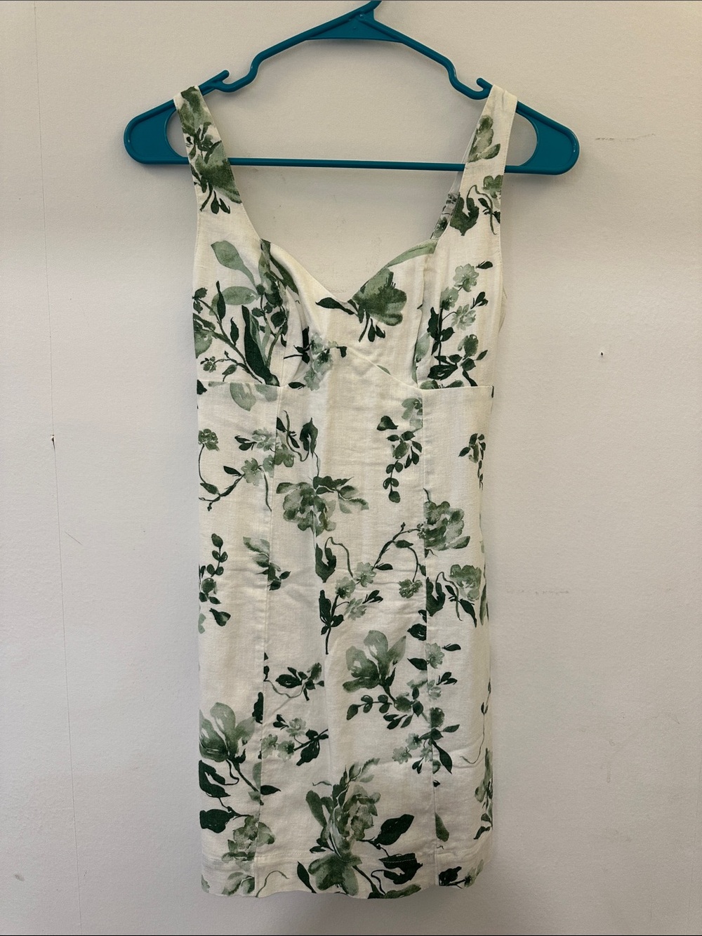 Abercrombie Women's Green Floral Linen Dress - Classic Summer Sundress